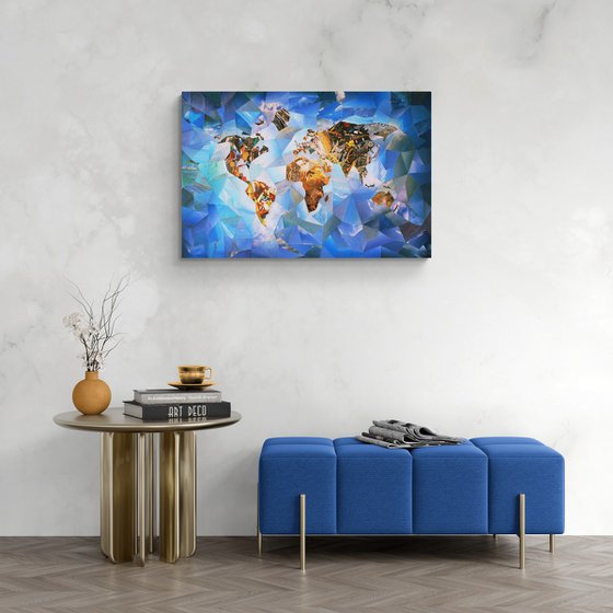Colour my world – elegant world map collage