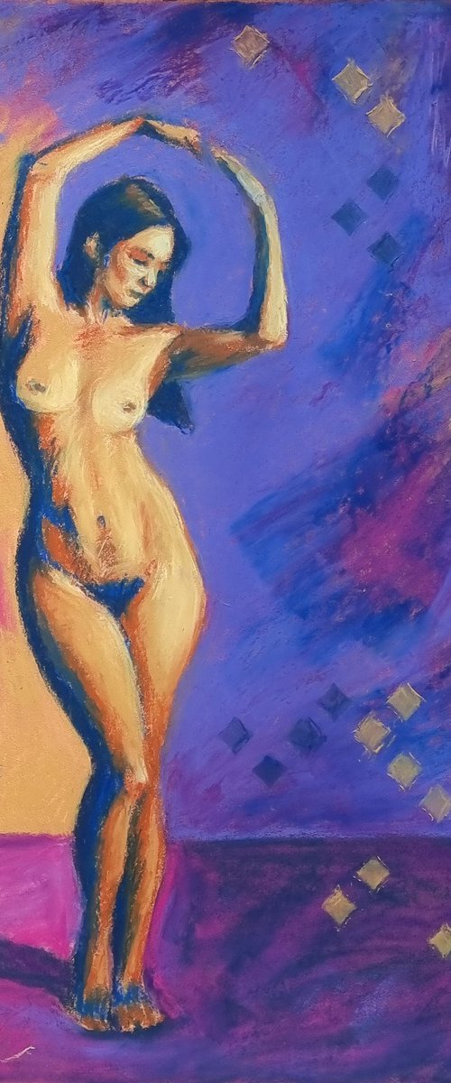 Nude study 0423-06 in oil pastel by Artmoods TP