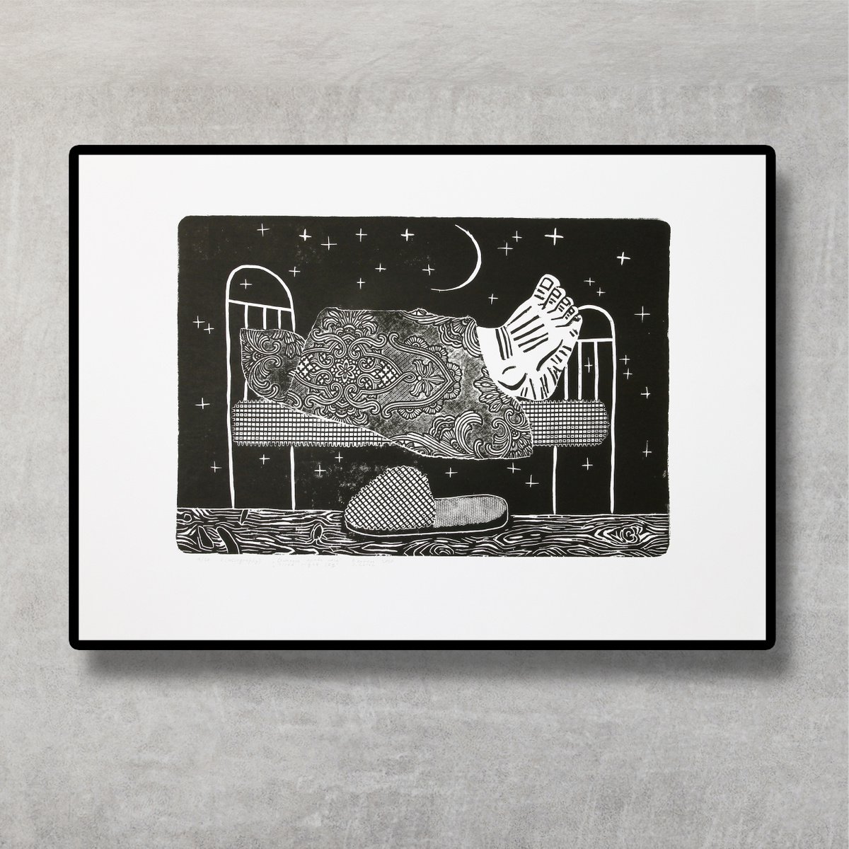 Illustrative Portrait Limited Edition Print By Oleksandr Korol, 33 X 24", Tired Right Leg, Original Artwork