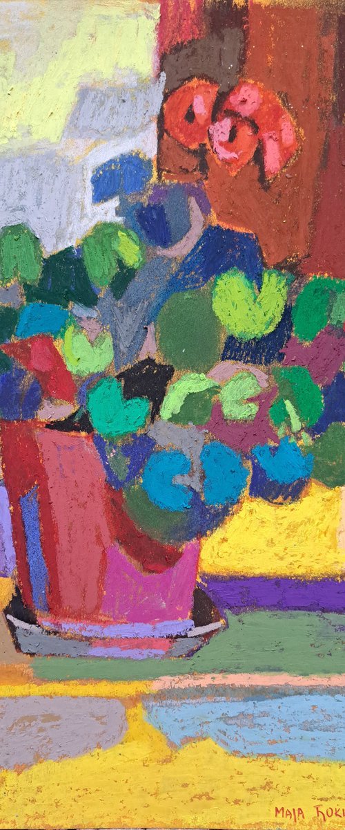 Red geraniums by Maja Đokić Mihajlović