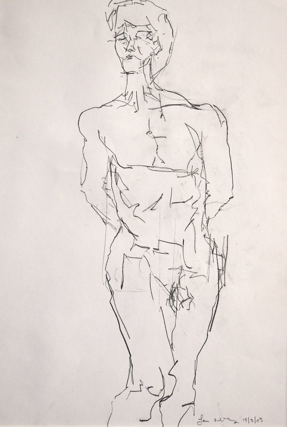 Study of a male Nude - Life Drawing No 461