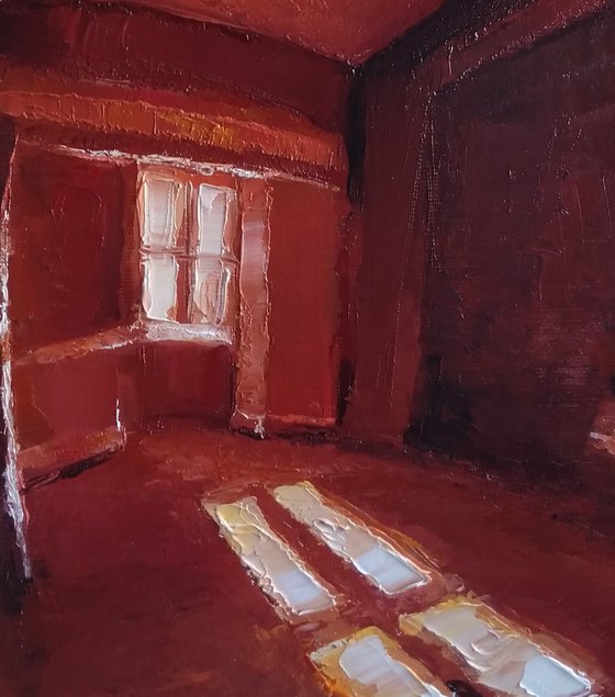 Red room (30x40cm, oil painting, impressionistic)