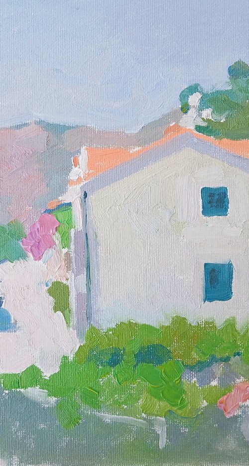 Sunlit Mediterranean Hillside by Vasyl Koval