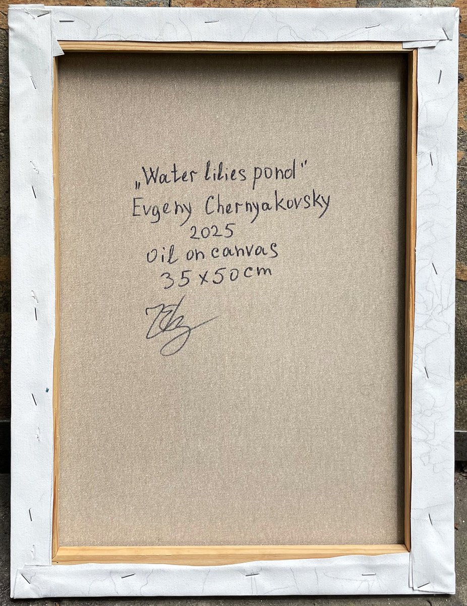 Impressionistic Botanical Oil Painting By Evgeny Chernyakovsky, 14 X 20, Water Lilies Pond, Original Artwork