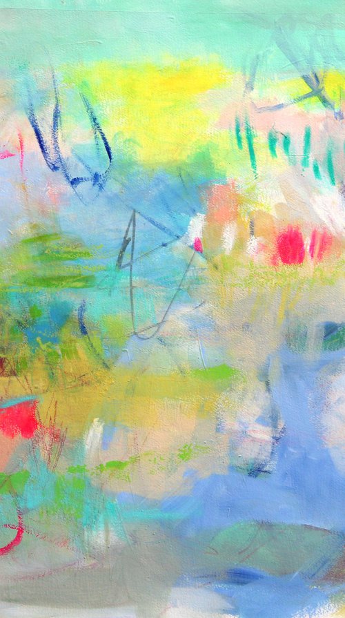 Vacation Vibes 24x18" Abstract Expressionist Work on Paper by Kerri McCabe