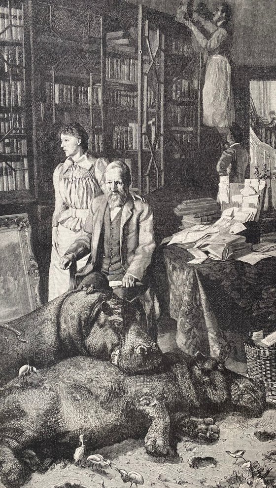 John in his library