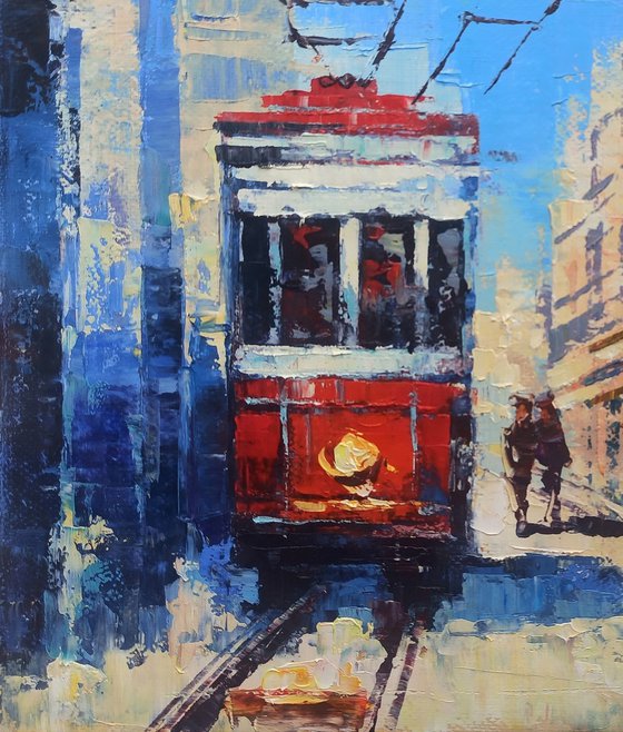 Red tram