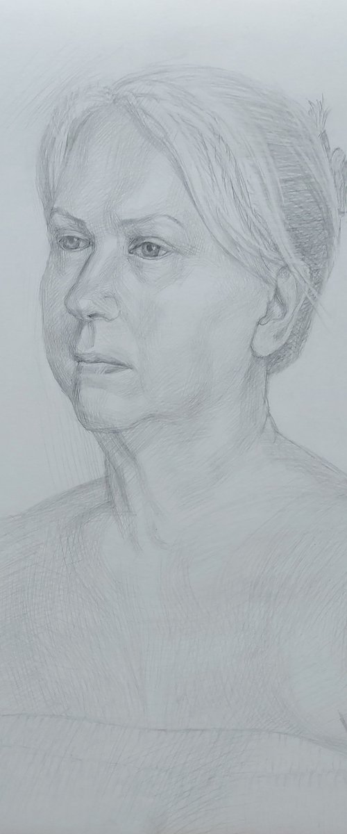 Portrait of a woman. Academic drawing. by Tatiana Popova