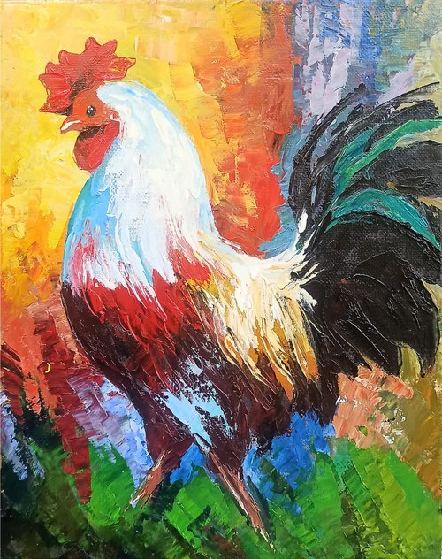 Colorful rooster by Karine Harutyunyan