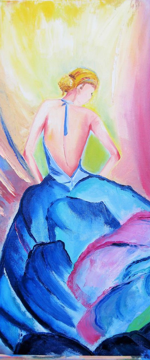 A Dancer. Original Oil Painting on Canvas. 18" x 24". 46 x 61 cm. by Alexandra Tomorskaya/Caramel Art Gallery