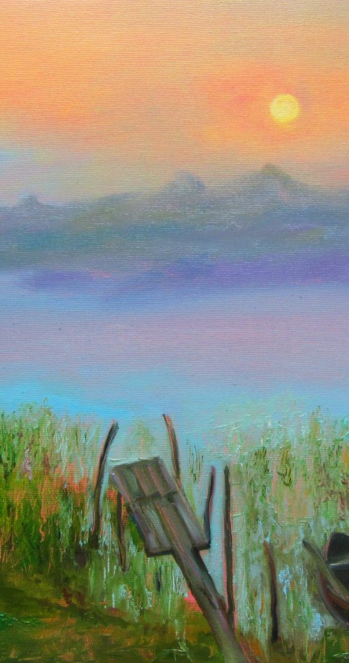 Sunset at River by Katia Ricci