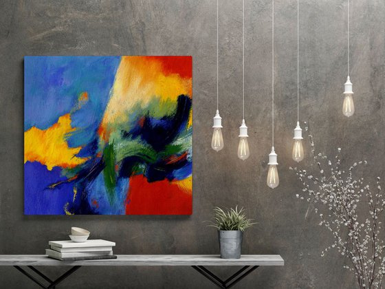 Motion,original acrylic painting on canvas (60)x(60)c.m ready to hang