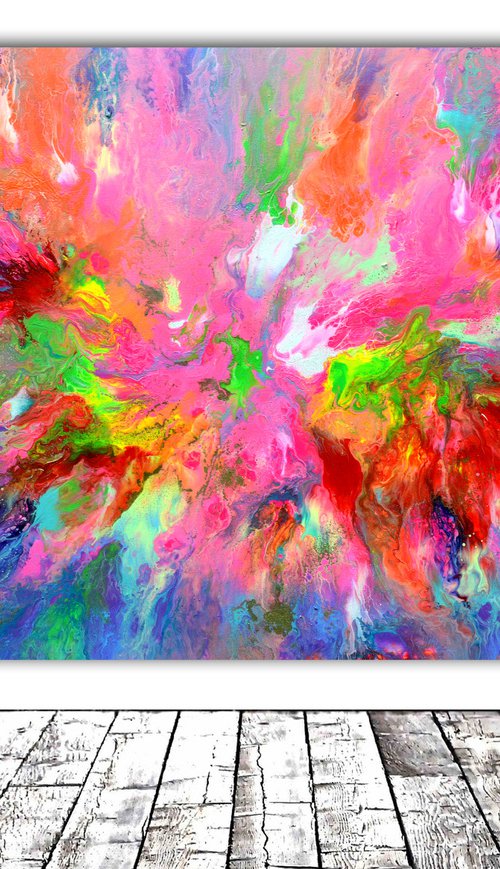 40X30'' FREE SHIPPING - A New Hope - Large Ready to Hang Abstract Painting - XXXL Huge Colourful Modern Abstract Big Painting, Large Colorful Painting - Ready to Hang, Hotel and Restaurant Wall Decoration by Soos Tiberiu
