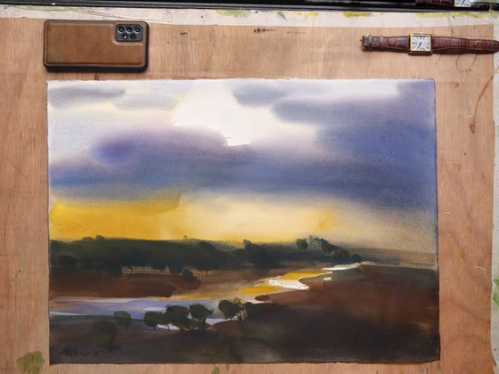 The stream of a dusk