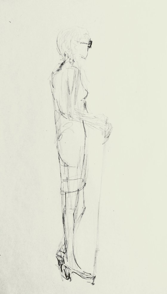 Sketch "Transparent". Original pencil drawing on beige paper