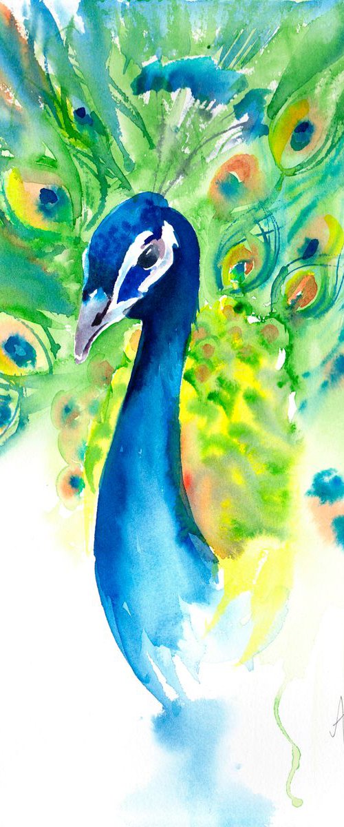 Peacock painting by Anjana Cawdell