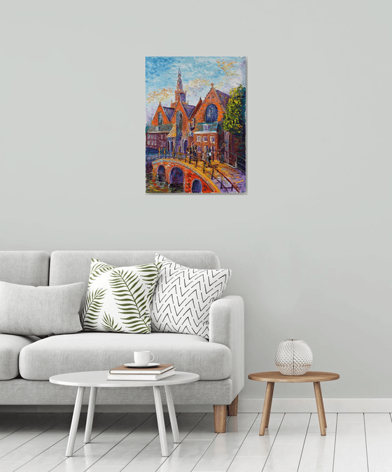 Old Church of Amsterdam Canal View