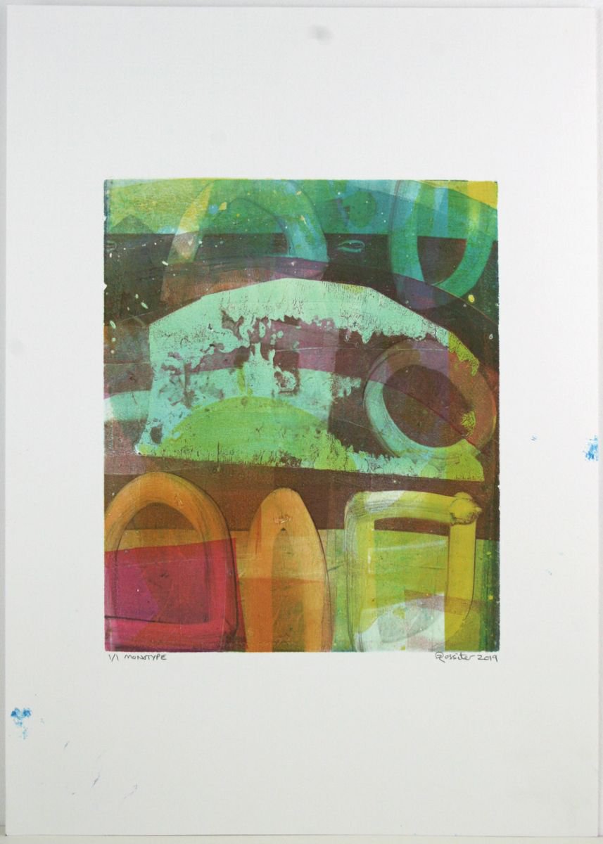 Outer Hebrides - Unframed A3 Original Signed Monotype by Dawn Rossiter