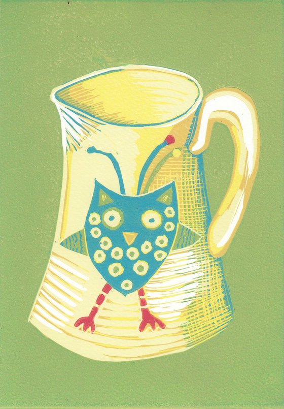 Owl Jug in Green