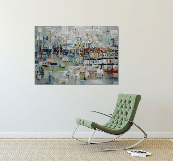 Harbour Life, Port abstract modern Impressionism