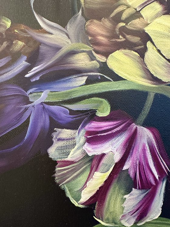 Scattered tulips