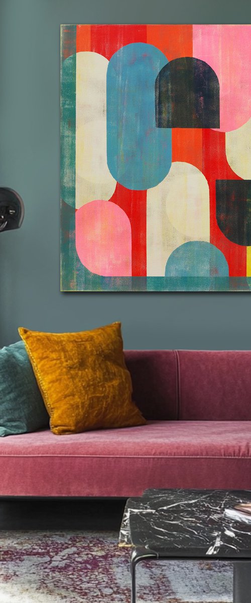 Traffic Full Color Pink Square by Ronald Hunter