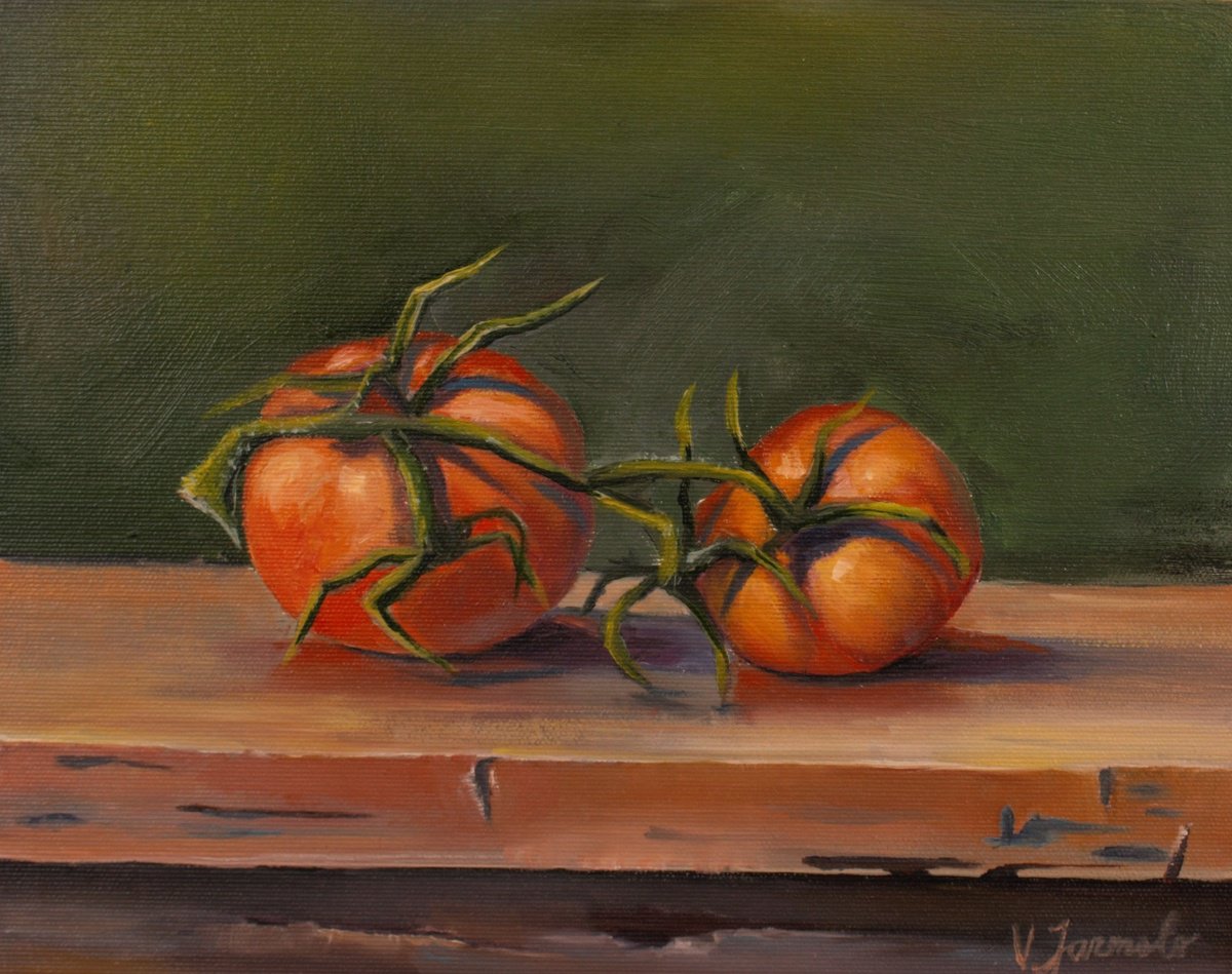 Still life with tomatoes by Vladimir Jarmolo