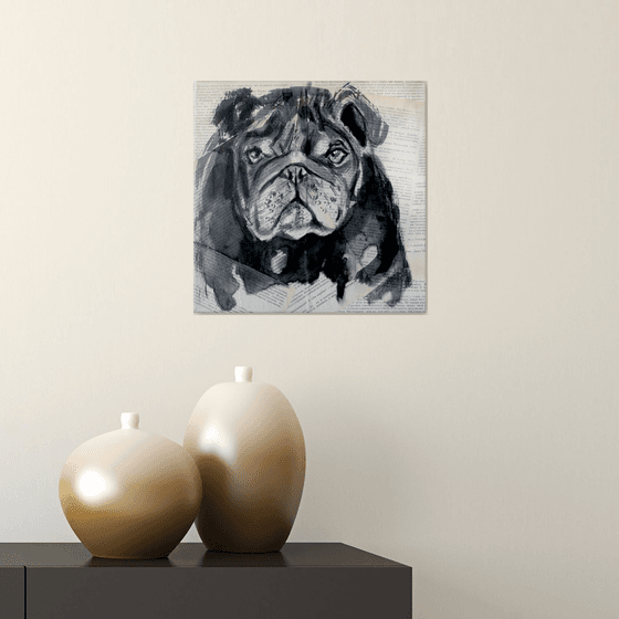 PORTRAIT OF BULLDOG II  /  ORIGINAL PAINTING