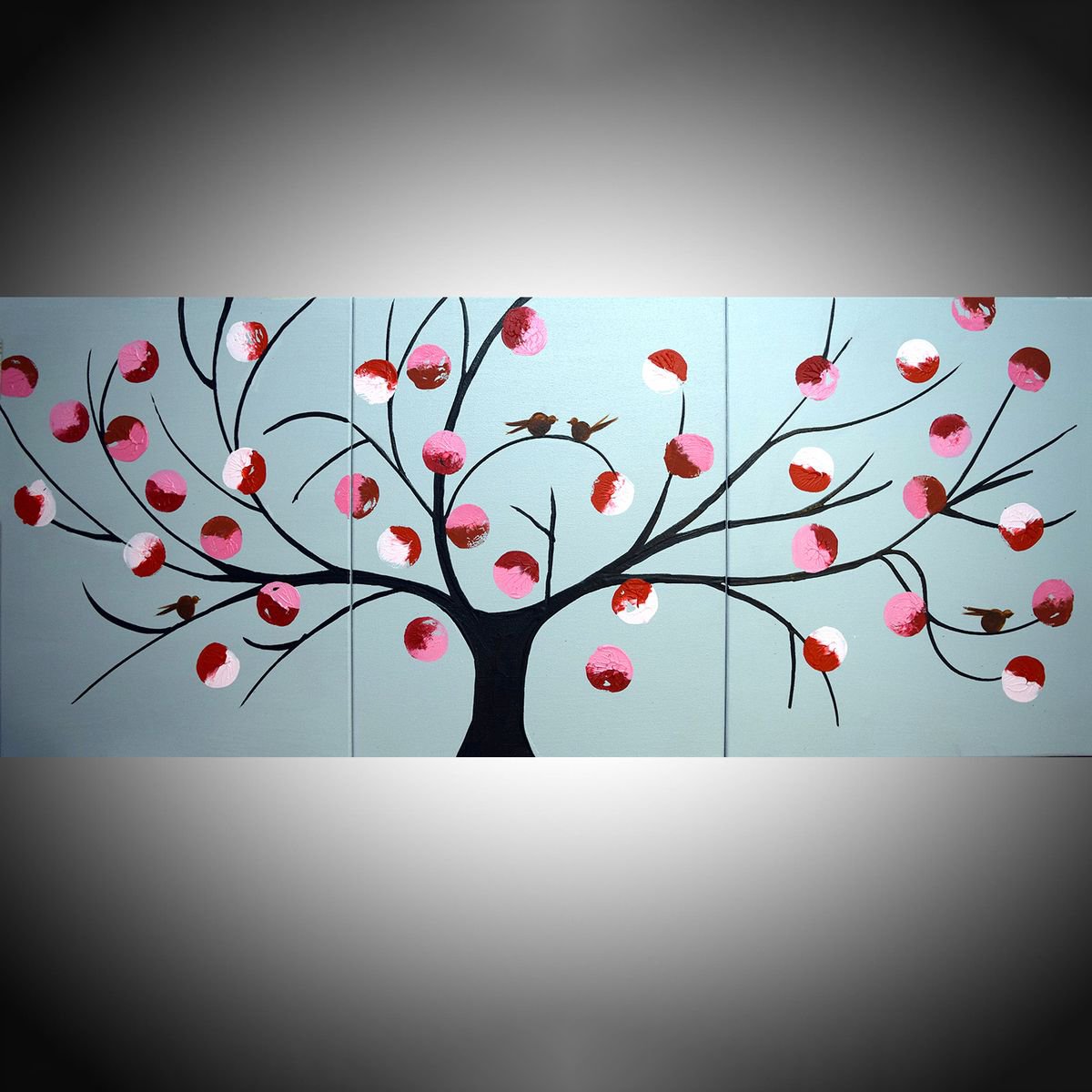 Surrealistic Abstract Acrylic Painting By Stuart Wright, 48 X 20", Birds Of Reflection V2, Original Artwork