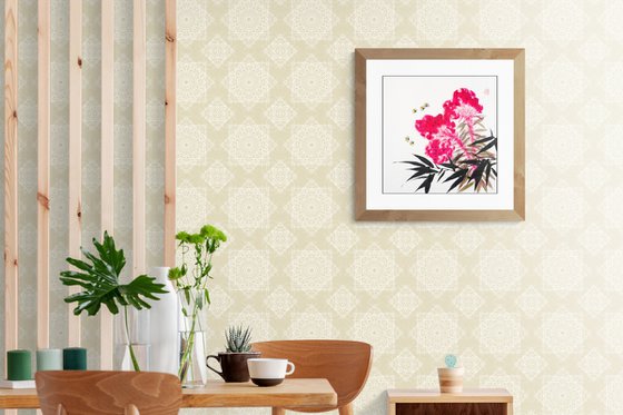 Celosia, Bamboo and Bees