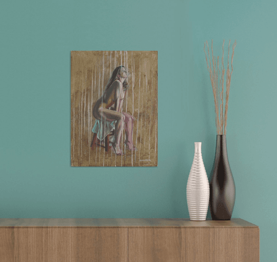 seated female nude