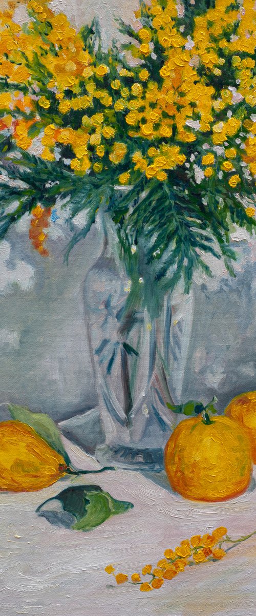 Mimosa And Lemons by Liudmila Pisliakova