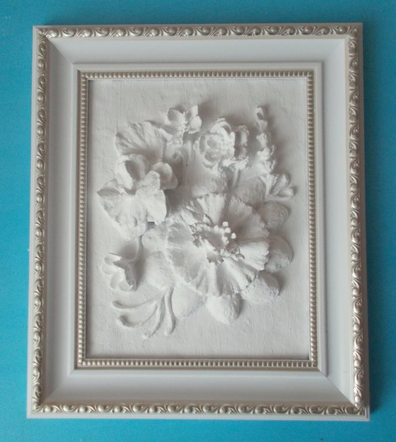 sculptural wall art "Small white No. 3"