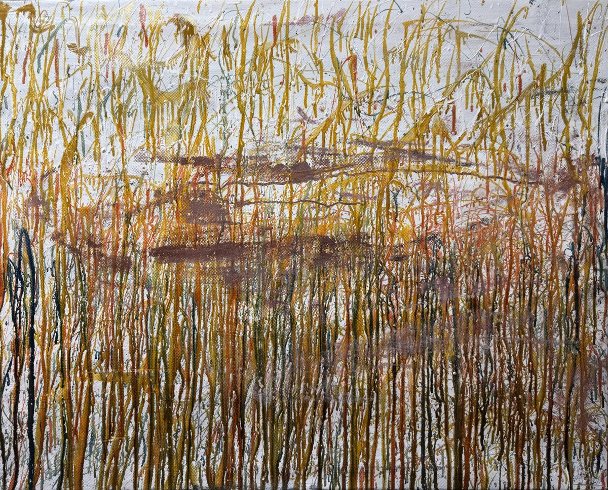 Abstract Oil Painting By Altin Furxhi, 39 X 30, Relief, Original Artwork