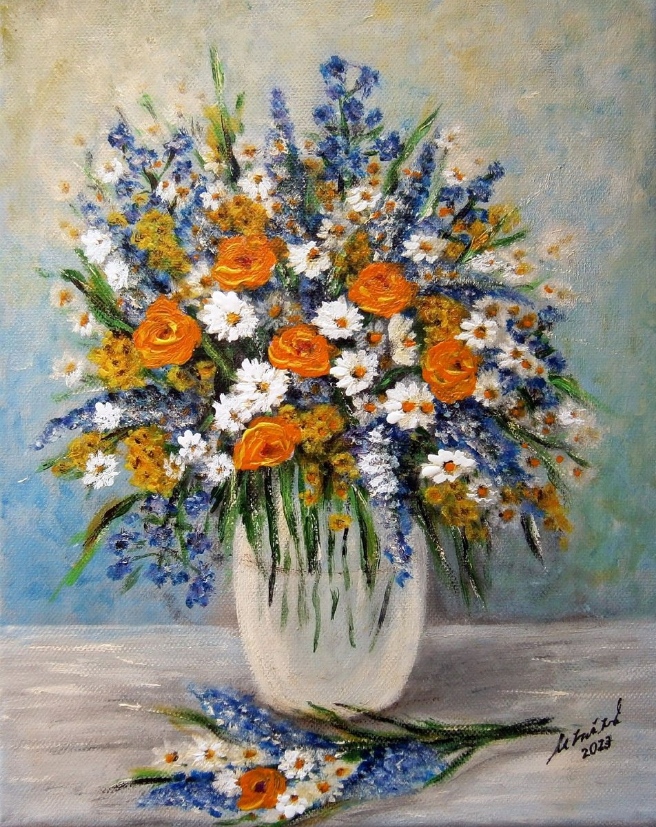 Bouquet of meadow flowers 3 by Emilia Urbanikova