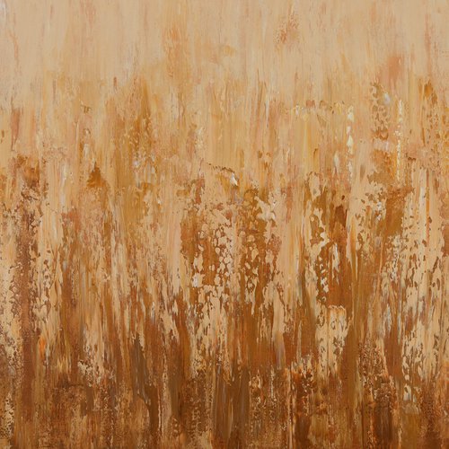 Gold Field - Modern Abstract Textured Wheat Field by Suzanne Vaughan