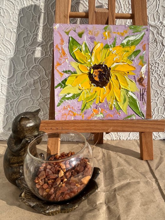 Sunflower oil impasto painting