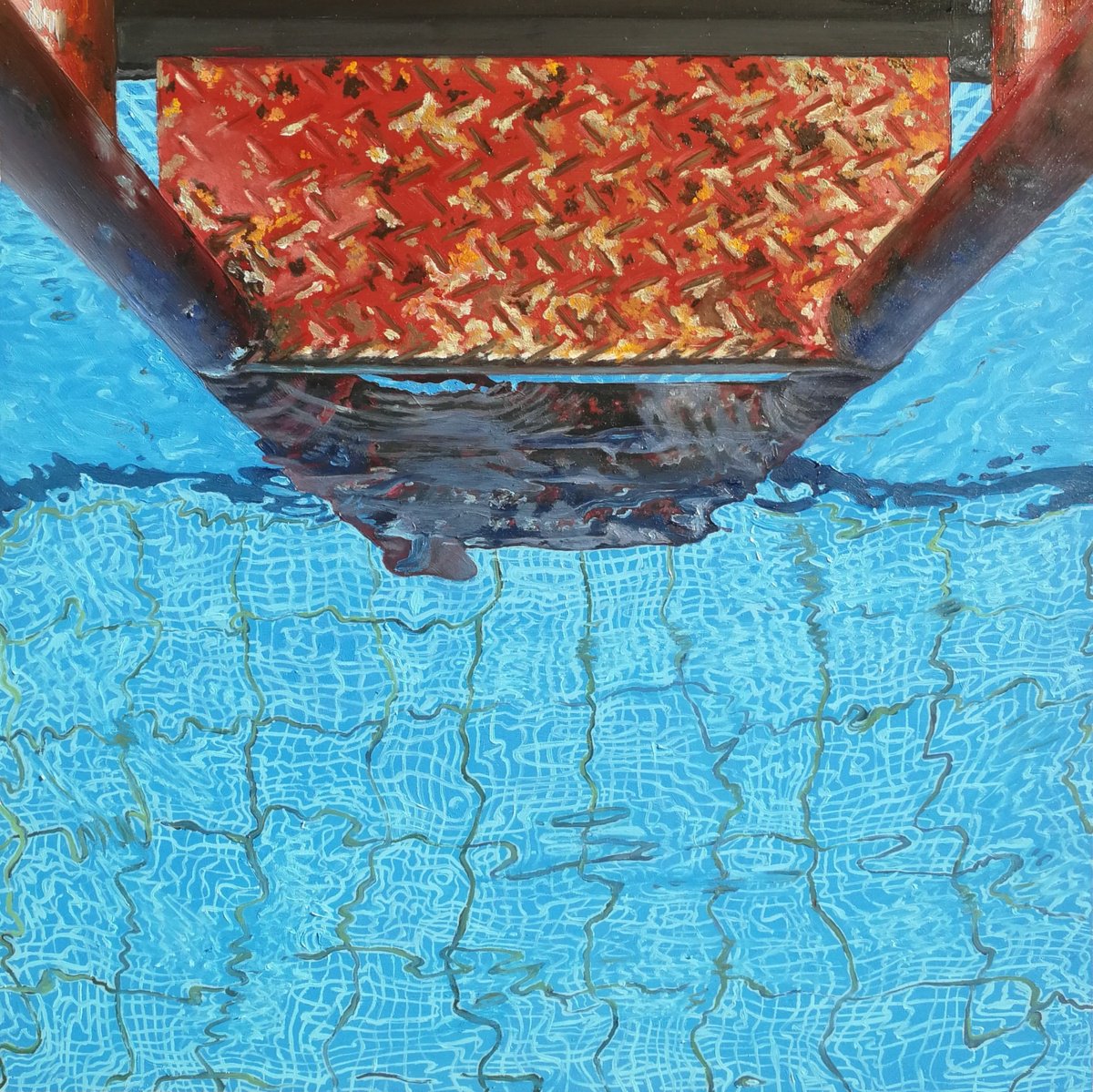 Photorealistic Landscape Oil Painting By Alina Hubarenko, 12 X 12, In And Out, Original Artwork