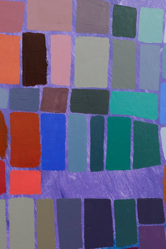 Squares / Turquoise Purple Orange