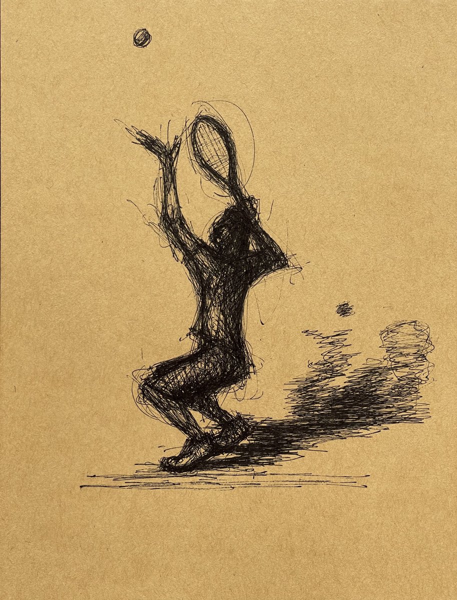 Expressive Portrait Ink Drawing By David Lloyd, 6 X 8, Serving Shadows 3, Original Artwork