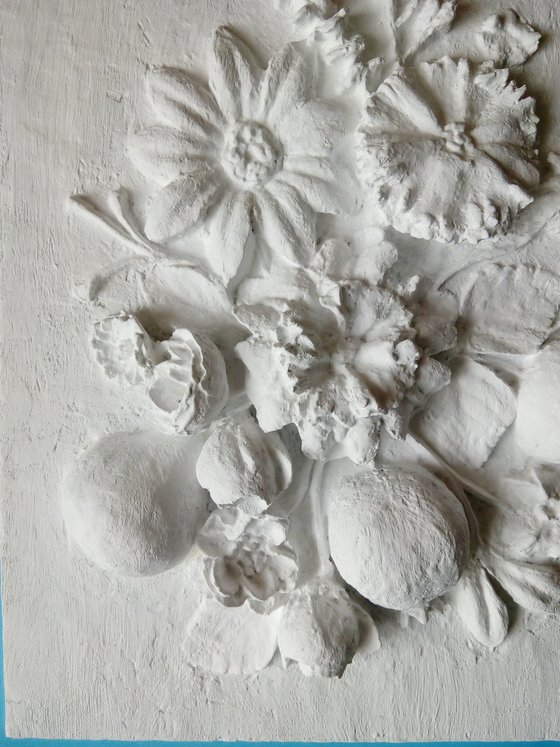 sculptural wall  art "Flowers and fruits"