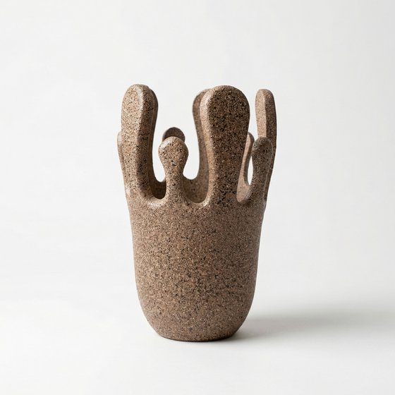 Crown Vase Brown Stone