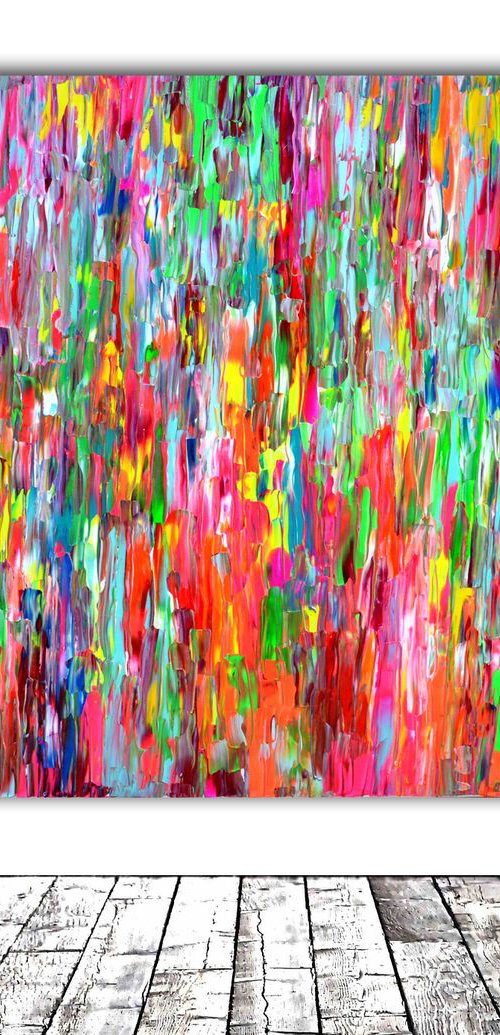 Abstract Gypsy 2- XXL 100x100 cm Big Painting, - Large Canvas Abstract Painting - Ready to Hang, Canvas Wall Decoration by Soos Tiberiu