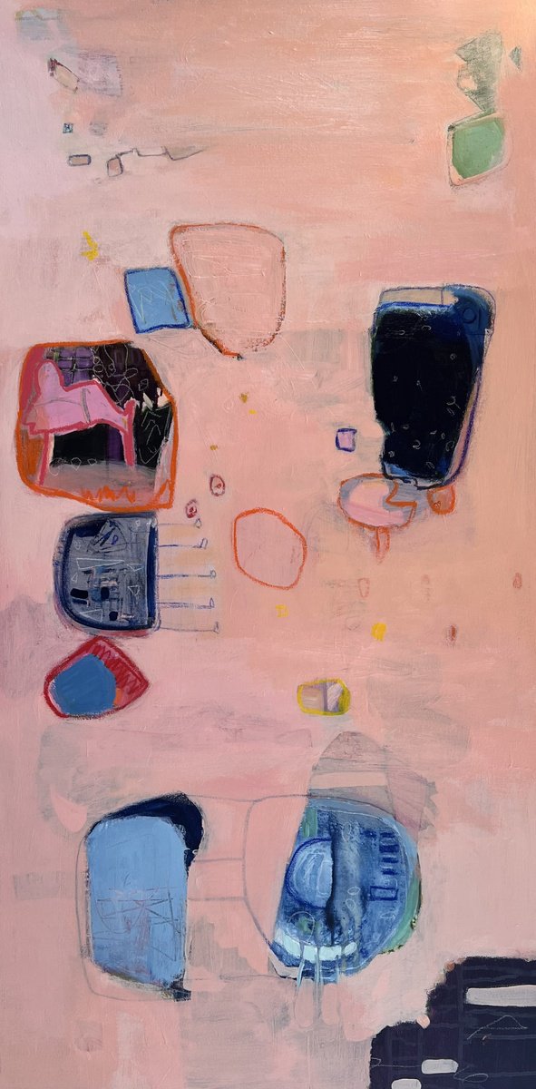 Abstract Acrylic Painting By Marti Leroux, 24 X 48", This Is Your Moment, Original Artwork