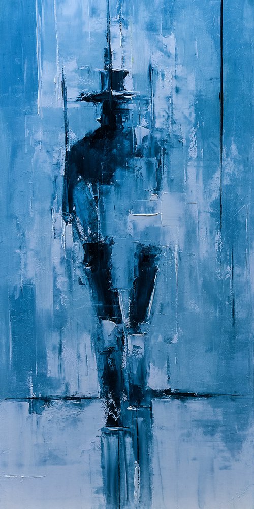 Man on street. Figurative abstract art by Marinko Šaric