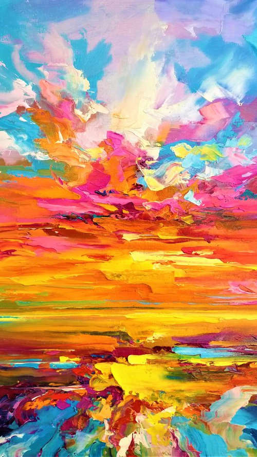 Abstract morning seascape 04  I send pictures from Lviv to any country in the world. by Andrej  Ostapchuk