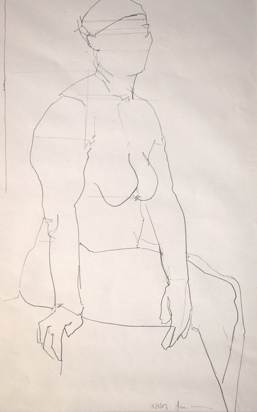 Study of a female Nude - Life Drawing No 436 by Ian McKay