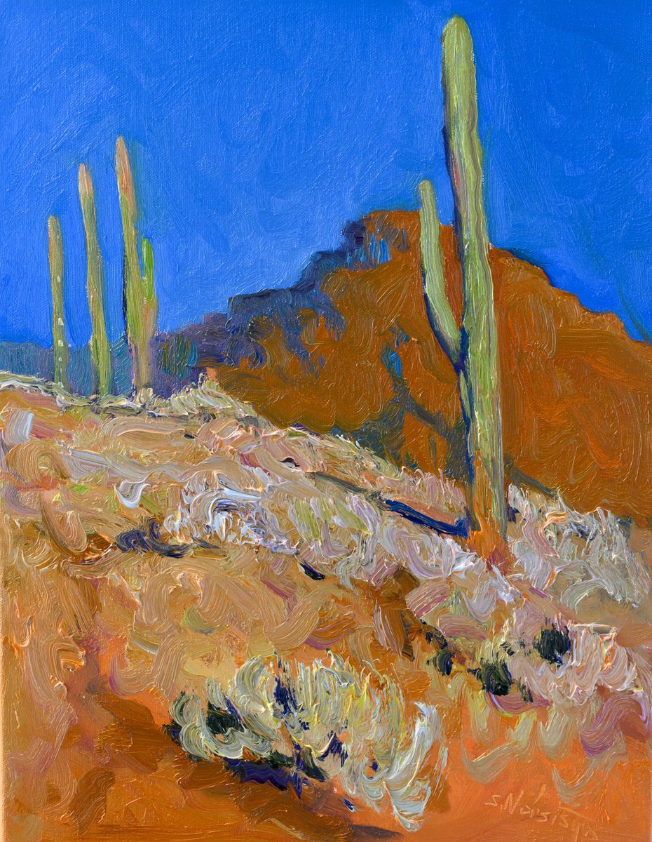 Expressive Oil Painting , Desert Rhythms By Suren Nersisyan, 14 X 18, Artwork For Sale On Artfinder