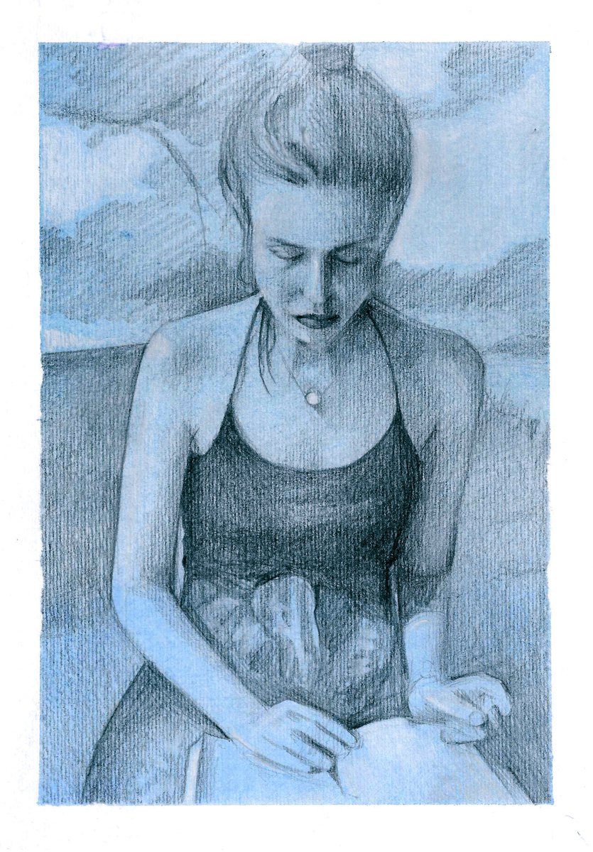 Urban And Pop Portrait Pencil Drawing By Andromachi Giannopoulou, 6 X 8, Tsoumba, Original Artwork