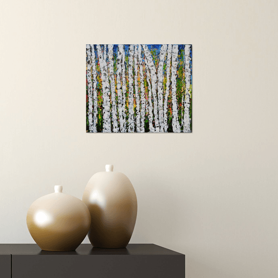 Aspen Trees 02 - Modern Textured Abstract Gift Idea